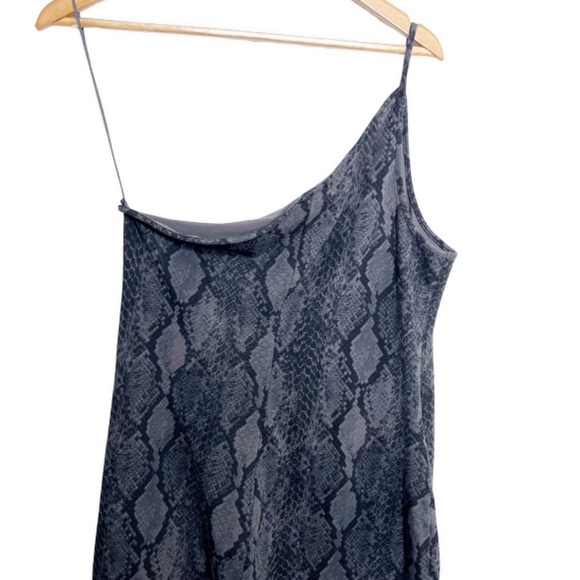 Express Women’s Snakeskin One Shoulder Bodycon Tight Formal Sexy Mini Dress - Picture 10 of 16